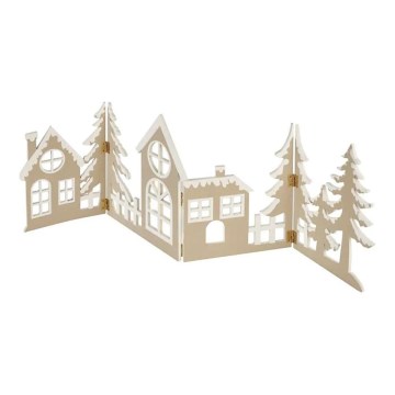 LED karácsonyi dísz 40xLED/2xAA meleg fehér város