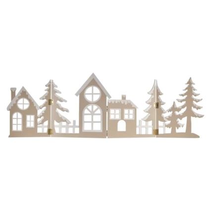 LED karácsonyi dísz 40xLED/2xAA meleg fehér város