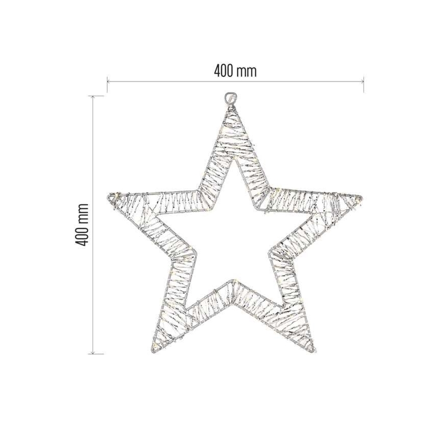 LED karácsonyi dísz 60xLED/3AA meleg fehér csillag