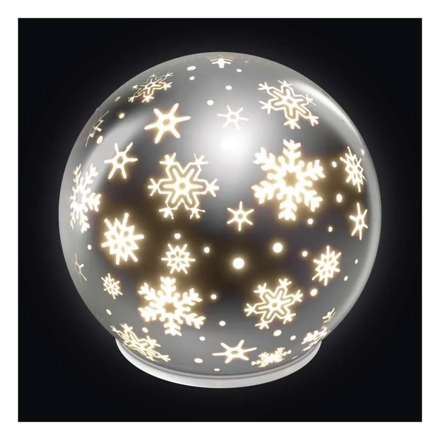 LED karácsonyi dísz LED/0,3W/3xAA gömb átm. 12 cm
