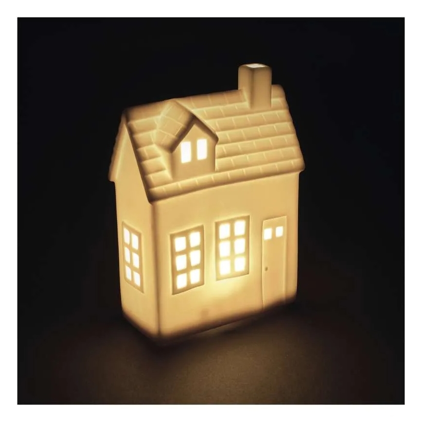 LED karácsonyi dísz LED/CR2032 házikó