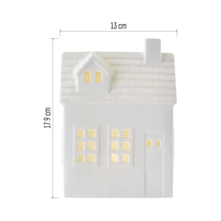 LED karácsonyi dísz LED/CR2032 házikó