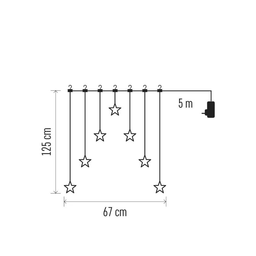 LED karácsonyi fényfüggöny 70xLED/3,6W 567x125 cm meleg fehér