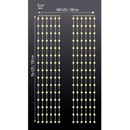 LED karácsonyi fényfüggöny LED/3xAA