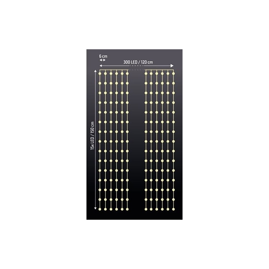 LED karácsonyi fényfüggöny LED/3xAA