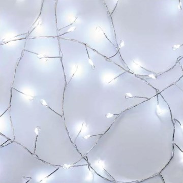 LED karácsonyi fényfüzér 100xLED/3xAA 2,7 m hideg fehér