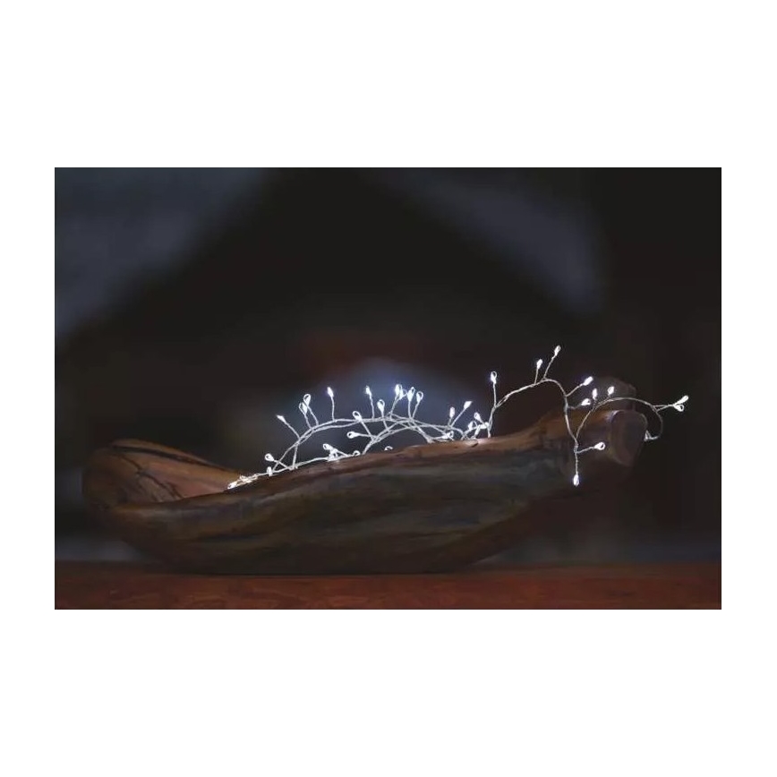 LED karácsonyi fényfüzér 100xLED/3xAA 2,7 m hideg fehér
