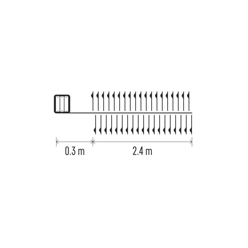 LED karácsonyi fényfüzér 100xLED/3xAA 2,7 m hideg fehér