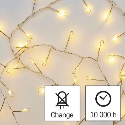 LED karácsonyi fényfüzér 100xLED/3xAA 2,7m meleg fehér