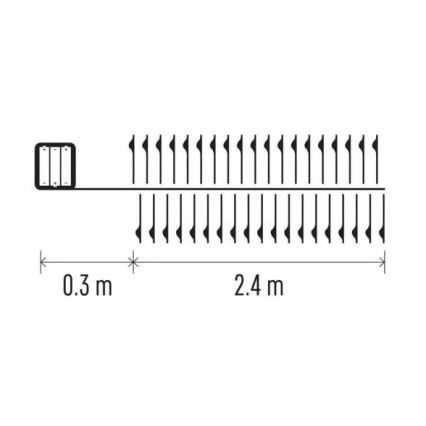 LED karácsonyi fényfüzér 100xLED/3xAA 2,7m meleg fehér