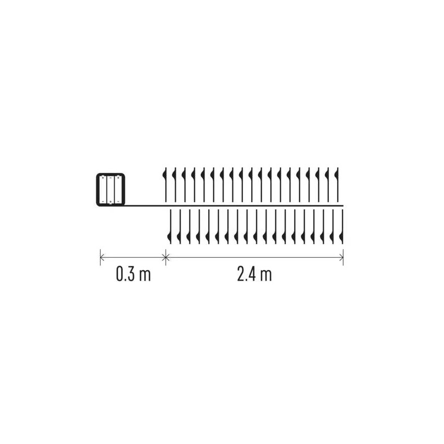 LED karácsonyi fényfüzér 100xLED/3xAA 2,7m meleg fehér