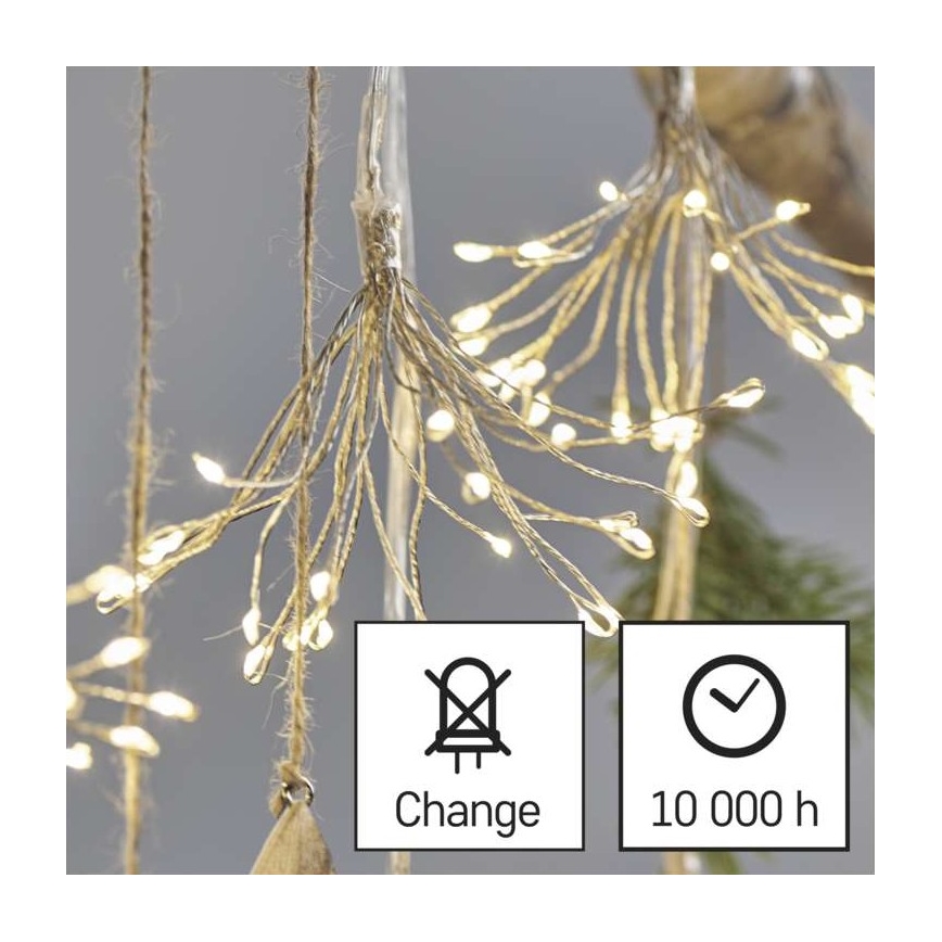 LED karácsonyi fényfüzér 150xLED/5,35m meleg fehér
