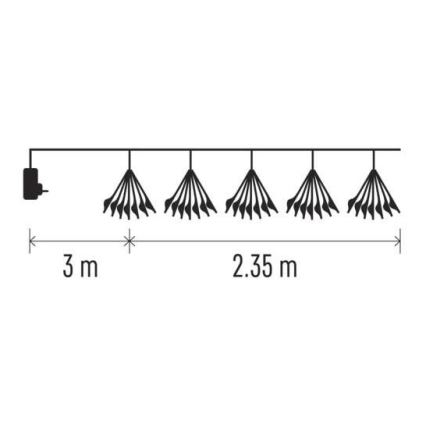 LED karácsonyi fényfüzér 150xLED/5,35m meleg fehér
