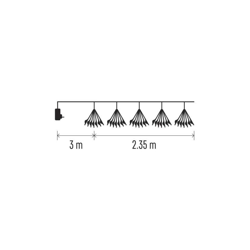 LED karácsonyi fényfüzér 150xLED/5,35m meleg fehér
