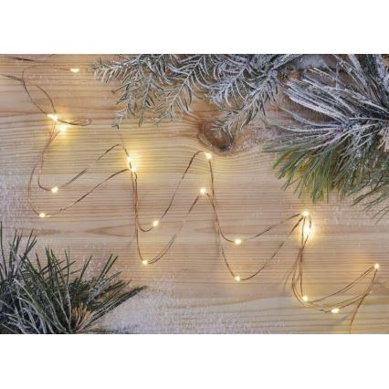 LED karácsonyi fényfüzér 20xLED/2,4m meleg fehér