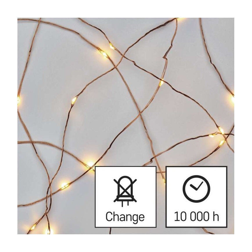 LED karácsonyi fényfüzér 20xLED/2,4m meleg fehér
