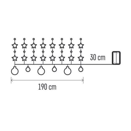 LED karácsonyi fényfüzér 20xLED/2xAA 2,2 m meleg fehér