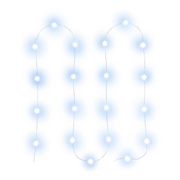 LED karácsonyi fényfüzér 20xLED/2xAA 2,3m hideg fehér