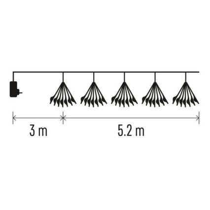 LED karácsonyi fényfüzér 300xLED/8,2 m hideg fehér