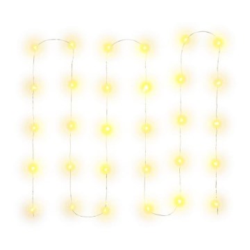 LED karácsonyi fényfüzér 30xLED/3xAA 3,3m meleg fehér