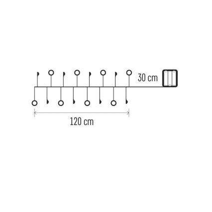 LED karácsonyi fényfüzér 40xLED/3xAA 1,5 m meleg fehér