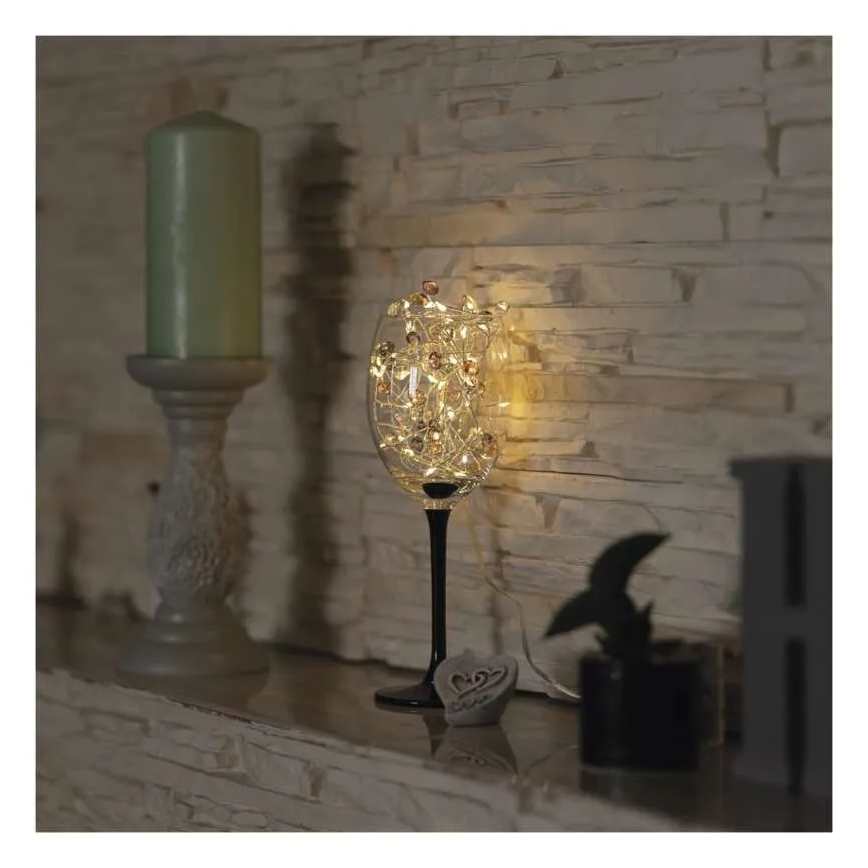 LED karácsonyi fényfüzér 40xLED/3xAA 1,5 m meleg fehér