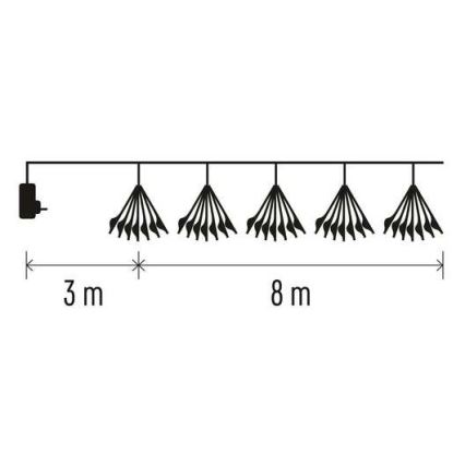 LED karácsonyi fényfüzér 450xLED/11m meleg fehér