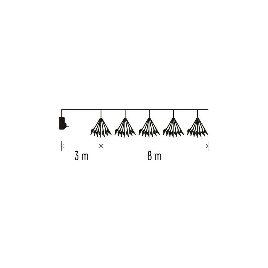 LED karácsonyi fényfüzér 450xLED/11m meleg fehér