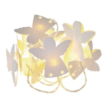 LED karácsonyi fényfüzér CHAIN 10xLED/2xAA 1,65 m meleg fehér