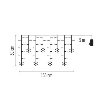LED karácsonyi függöny 60xLED/1,35W 635x50 cm hideg fehér