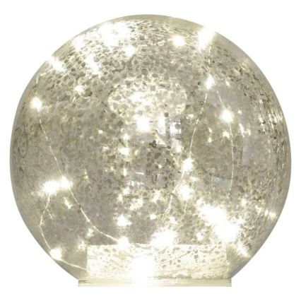 LED karácsonyi gömbdísz, 20x LED, 3x AA, átmérő 15 cm