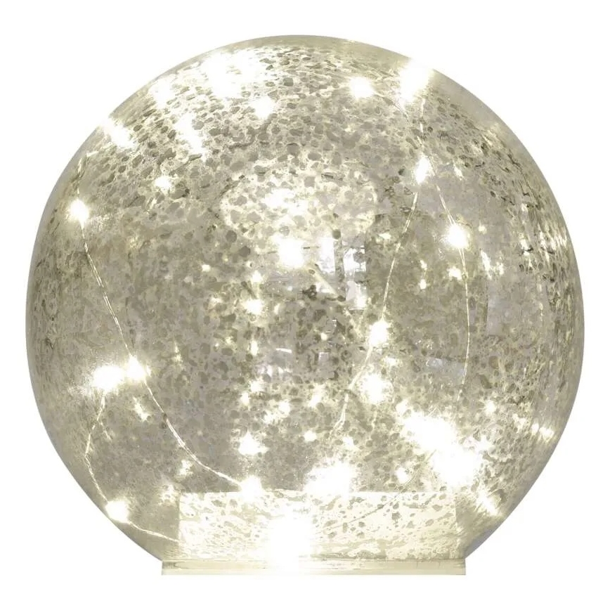 LED karácsonyi gömbdísz, 20x LED, 3x AA, átmérő 15 cm