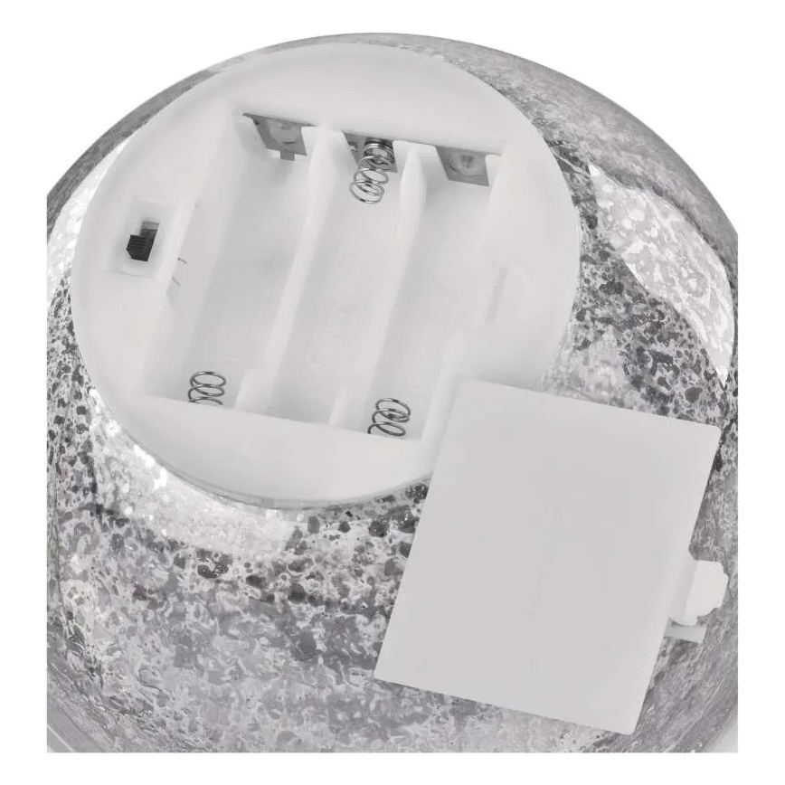 LED karácsonyi gömbdísz, 20x LED, 3x AA, átmérő 15 cm