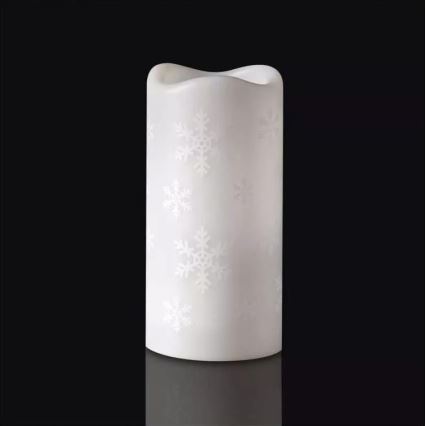 LED Karácsonyi gyertya LED/3xAAA hópehely hideg fehér