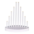LED Karácsonyi gyertyatartó 10xLED/3xAA fehér