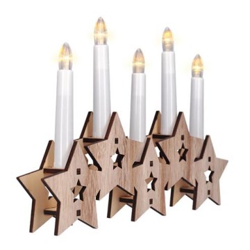 LED Karácsonyi gyertyatartó 5xLED/2xAA