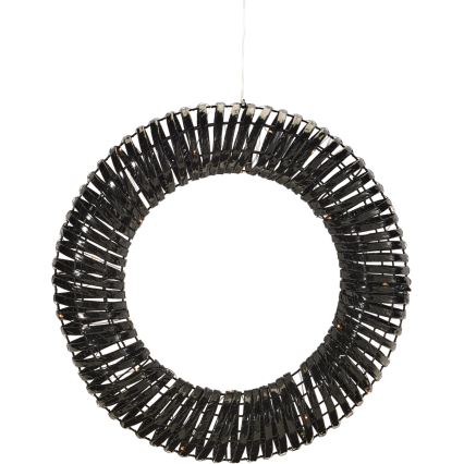 LED Karácsonyi koszorú 30xLED/3xAA átm. 40 cm meleg fehér koszorú/fekete