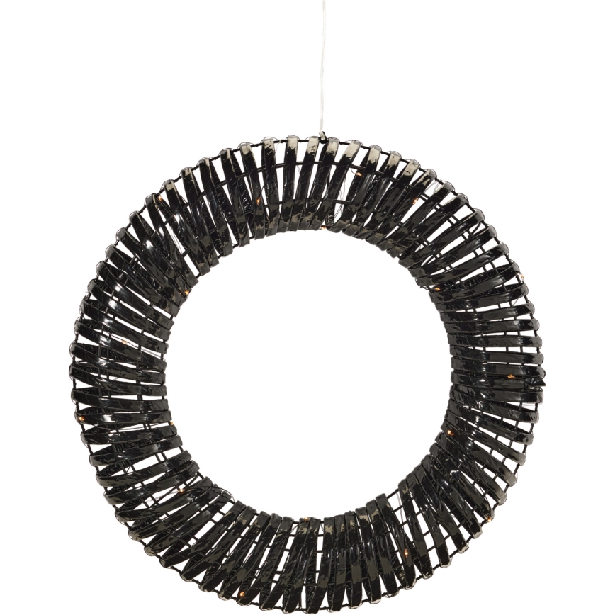 LED Karácsonyi koszorú 30xLED/3xAA átm. 40 cm meleg fehér koszorú/fekete