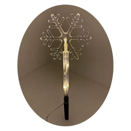 LED karácsonyi kültéri dísz 3xLED/2xAA IP44 meleg fehér hópehely