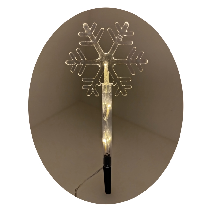 LED karácsonyi kültéri dísz 3xLED/2xAA IP44 meleg fehér hópehely