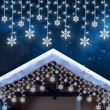 LED karácsonyi kültéri fényfüggöny 224 LED 3,5x0,75 m IP44 hideg fehér