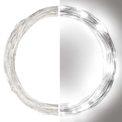 LED karácsonyi kültéri fényfüzér 100xLED/15m IP44 hideg fehér
