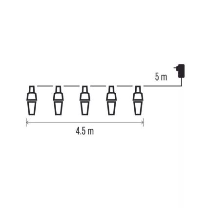 LED karácsonyi kültéri fényfüzér 10xLED/9,5 m IP44 hideg fehér