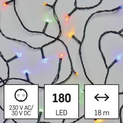LED karácsonyi kültéri fényfüzér 180xLED/23m IP44 többszínű