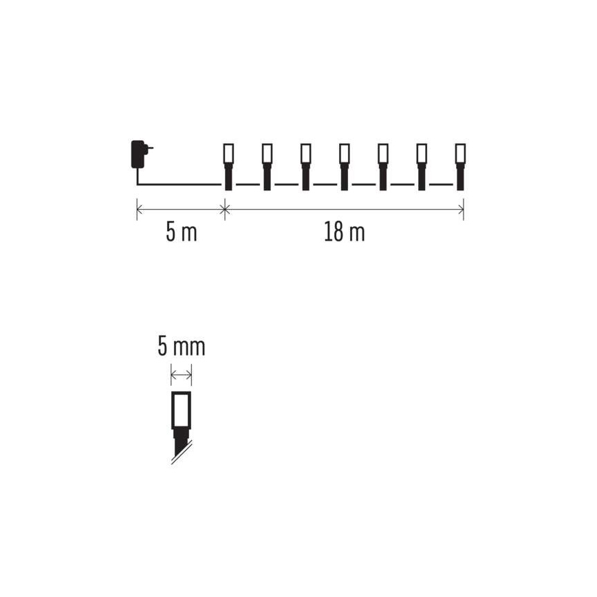 LED karácsonyi kültéri fényfüzér 180xLED/23m IP44 többszínű