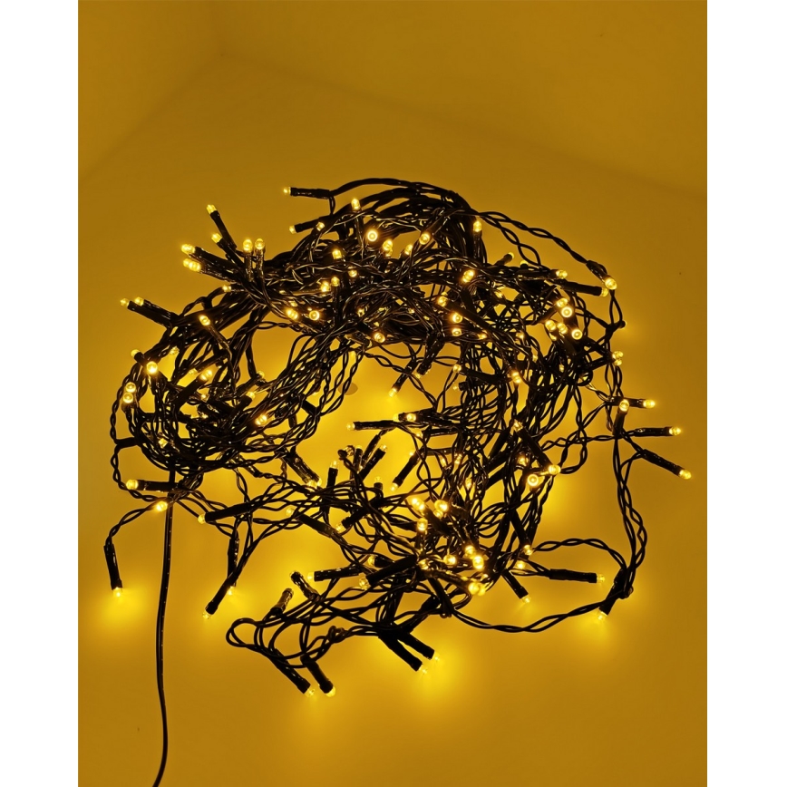 LED karácsonyi kültéri fényfüzér, 200 LED/230V, 7,6 m, IP44, fekete