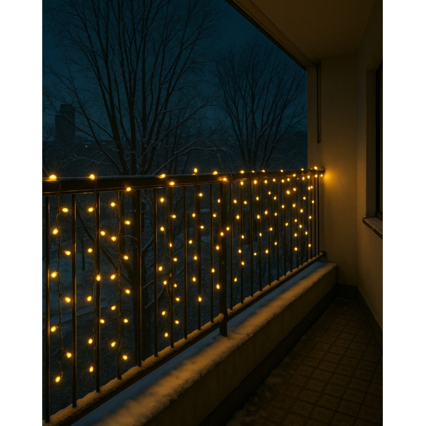 LED karácsonyi kültéri fényfüzér 200xLED/230V 7,6 m IP44 fekete