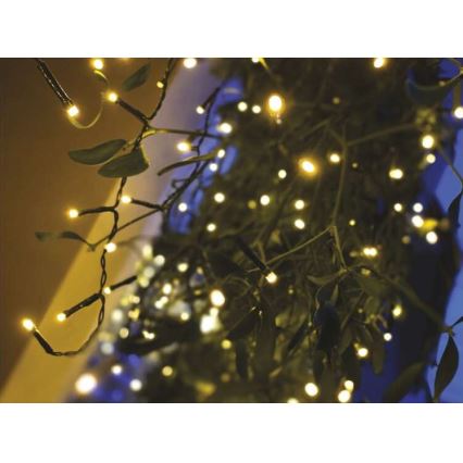 LED karácsonyi kültéri fényfüzér 200xLED/8 üzemmód 8,6m IP44 meleg fehér