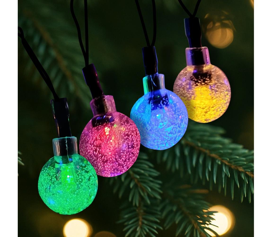 LED karácsonyi kültéri fényfüzér 20xLED/2xAA 2,2 m IP44 többszínű 028 0000624