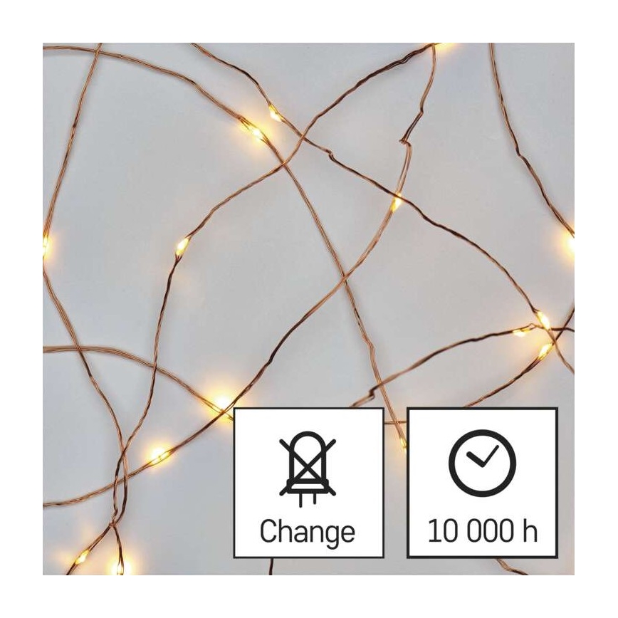 LED karácsonyi kültéri fényfüzér 40xLED/9m IP44 meleg fehér